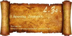 Lápossy Zsanett névjegykártya
